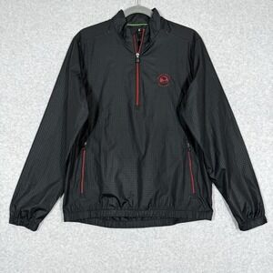 Adidas Golf Jacket Men Small Climaproof 1/4 Zip Pullover Pebble Beach Golf Links